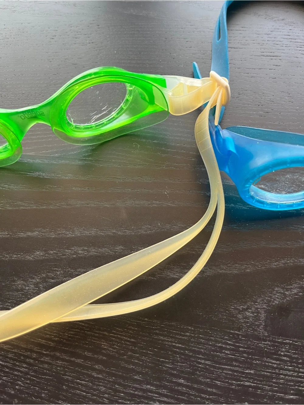 Speedo Swim Goggles Lot of 2 Green Blue Youth/Kids Clear Lens Adjustable